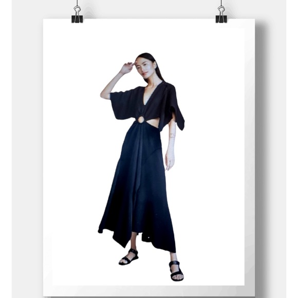 3.1 Phillip Lim Maxi Black Satin Cutout - Picture 14 of 14